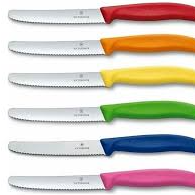 cuchillo para tomate SwissClassic, 11 cm, filo dentado azul