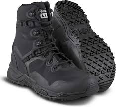 bota original swat alpha fury 8" con cierre color negro