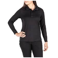 playera polo performance manga larga para dama negra 5.11