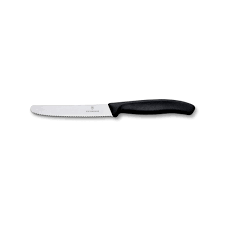 cuchillo para tomates SwissClassic redondo, dentado, negro
